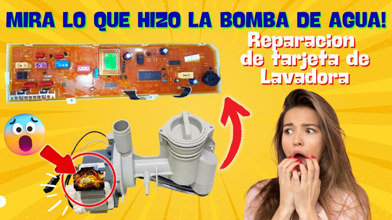 Reparación de tarjeta de lavadora y adaptación de nueva bomba de agua