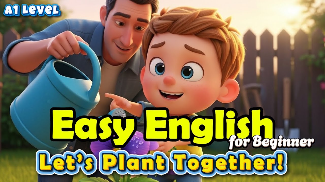 Shadowing English Practice - Easy A1 Story - Planting a Flower | #easyenglish