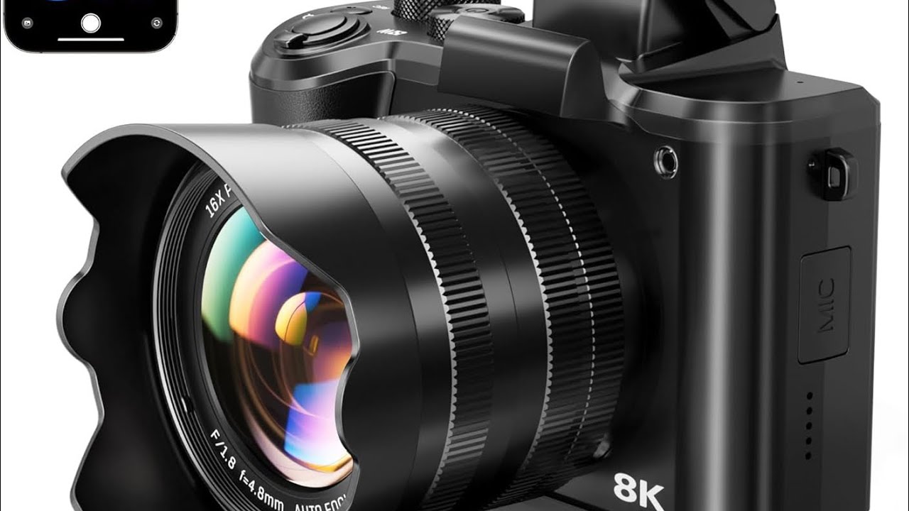8K 88MP Dual-Lens Digital Camera | Autofocus | WiFi Vlogging Camera | 16X Digital Zoom | 