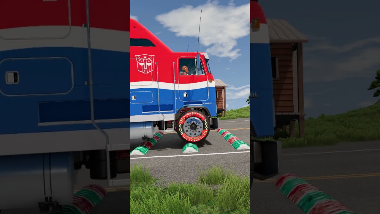 Colorful Cars vs Speed Bumps #86 | BeamNG.drive