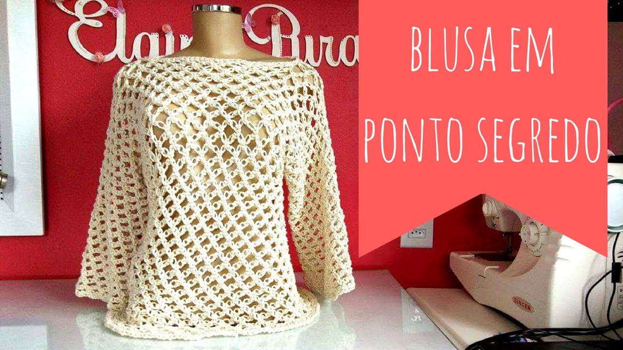 BLUSA MANGA 3/4 EM PONTO SEGREDO FÁCIL