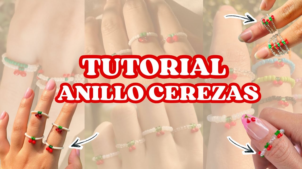 Este ANILLO de CEREZA 🍒 con MOSTACILLAS queda precioso (tutorial fácil)
