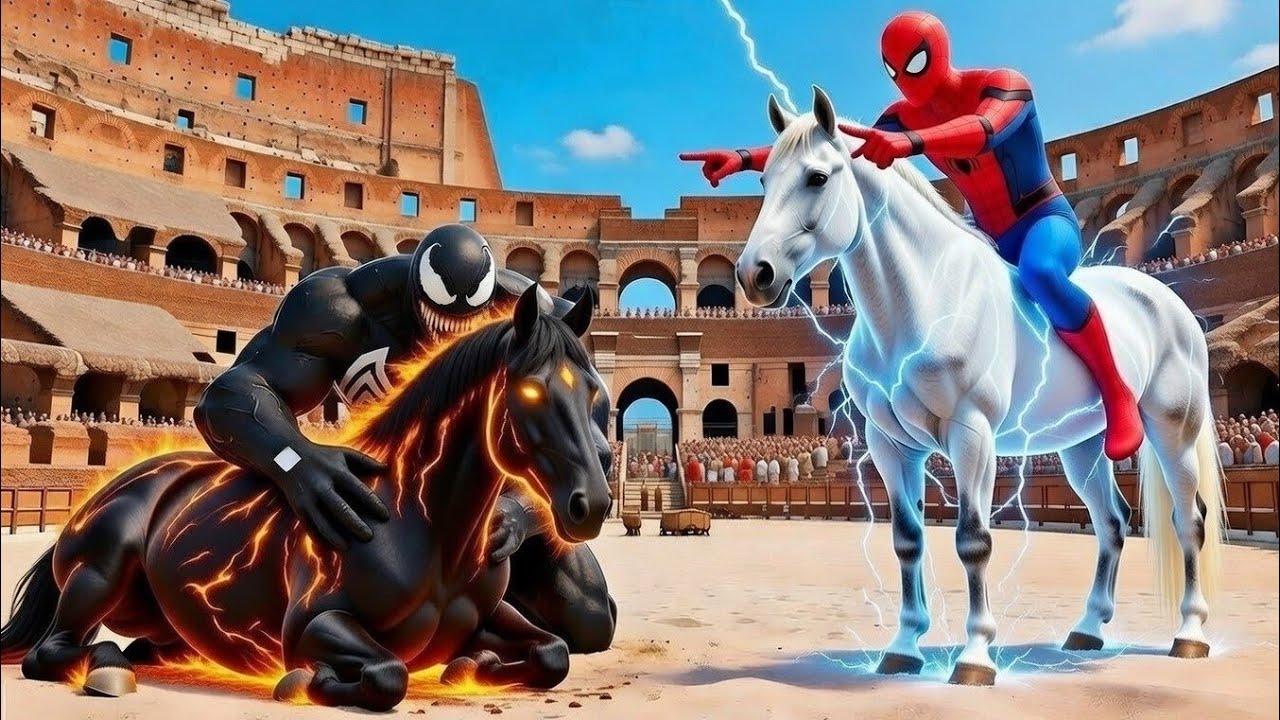 🕷️ 🐎 spiderman wins the magical horse race  epic battle challenge 