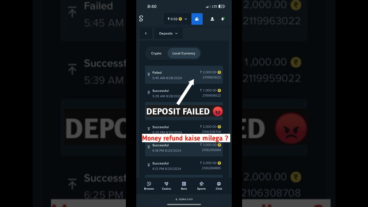 Stake deposit failed problem solved 