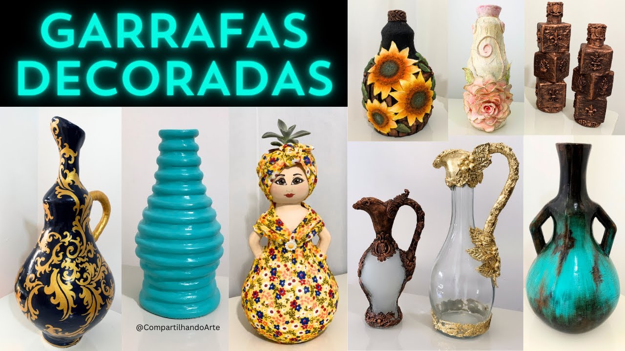 9 IDEIAS FABULOSAS COM GARRAFAS Artesanato criativo #diycrafts #artesanato  @CompartilhandoArte