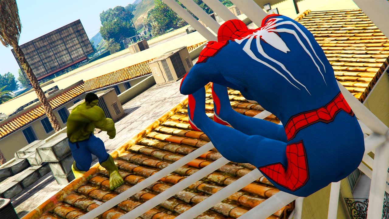 GTA 5 - Hulk Vs Spider-Man - The Definitive Match - GTA 5 Epic Ragdolls And Fails #132