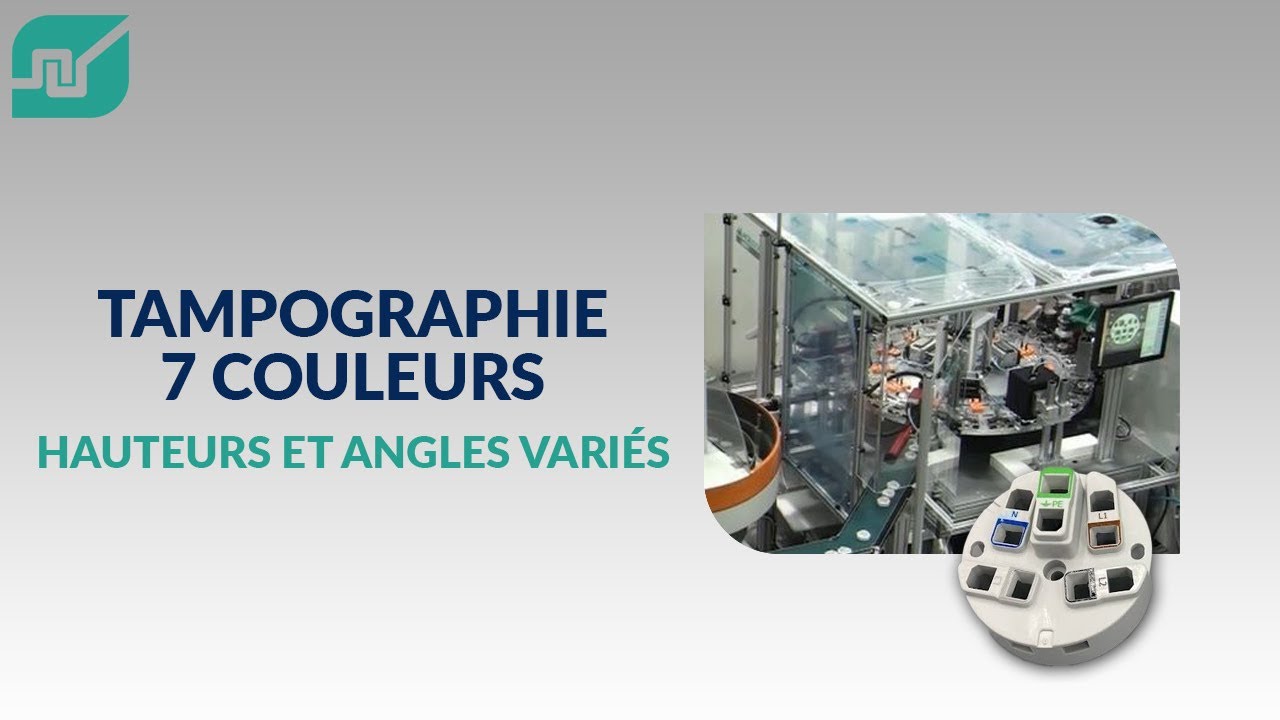 Impression par tampographie: décoration de 7 couleurs appliquée à des hauteurs et des angles variés