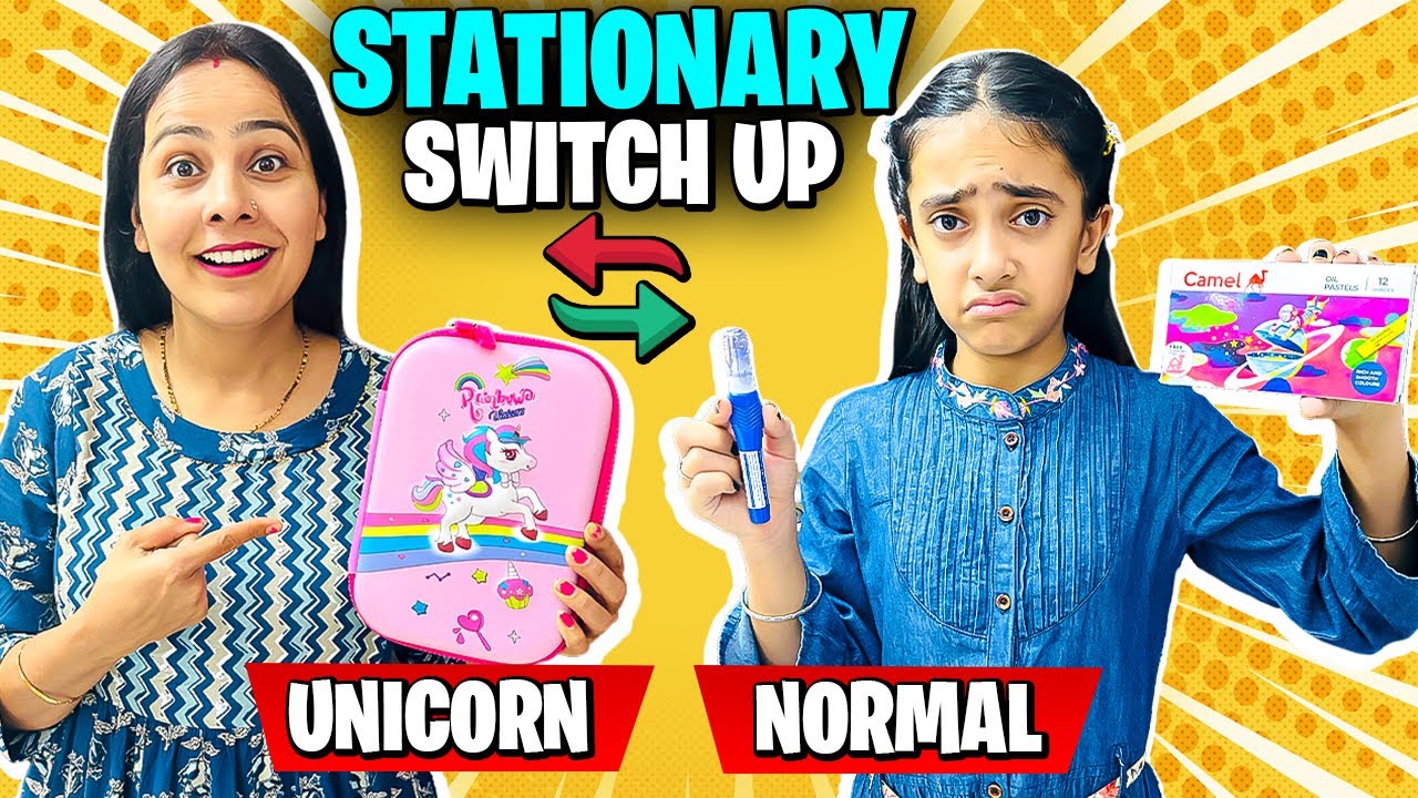 STATIONERY SWITCHUP CHALLENGE | Unicorn vs Normal | Back to School Stationery | Samayra Narula Vlogs