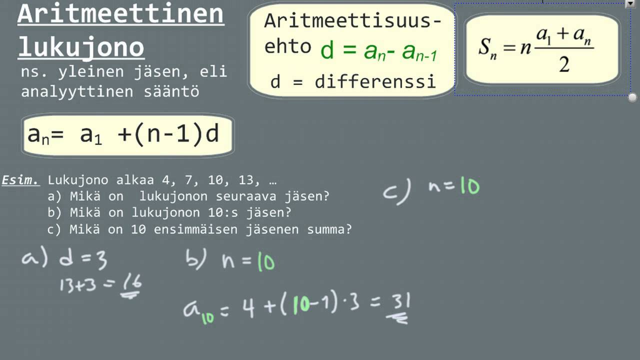 Aritmeettinen lukujono