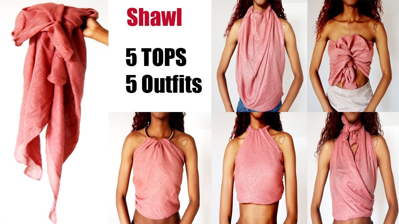 HOW TO TIE a Scarf/Shawl into 5 TOPS + Outfit Ideas! ∣ Yara Mel Style