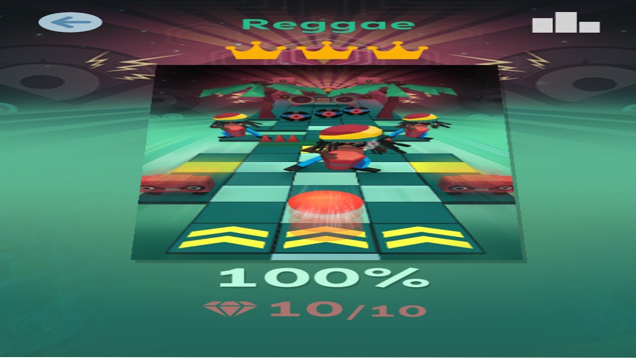 Rolling Sky Reggae Level 19 100% Clear, all Gems, Crowns 롤링스카이 레게 19단계 100% 올보석 + 올왕관 퍼펙트 클리어