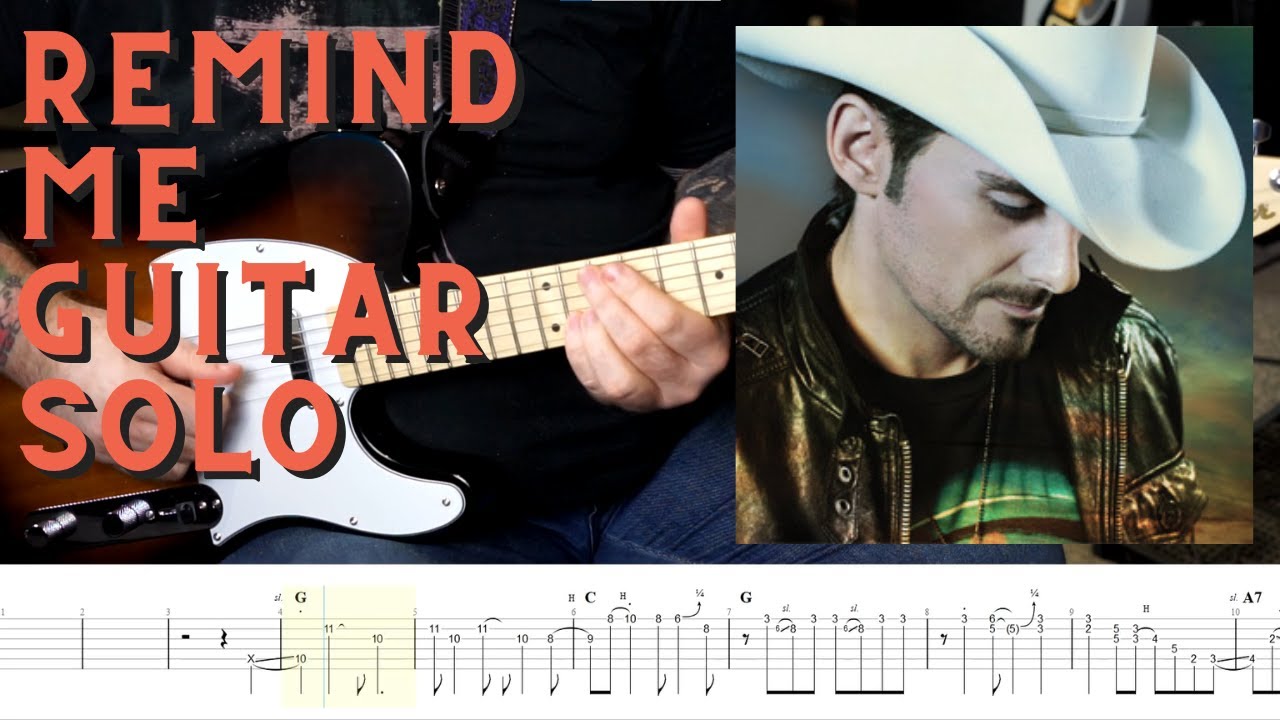 Brad Paisley Guitar Solo Lesson 3 Speeds - Remind Me