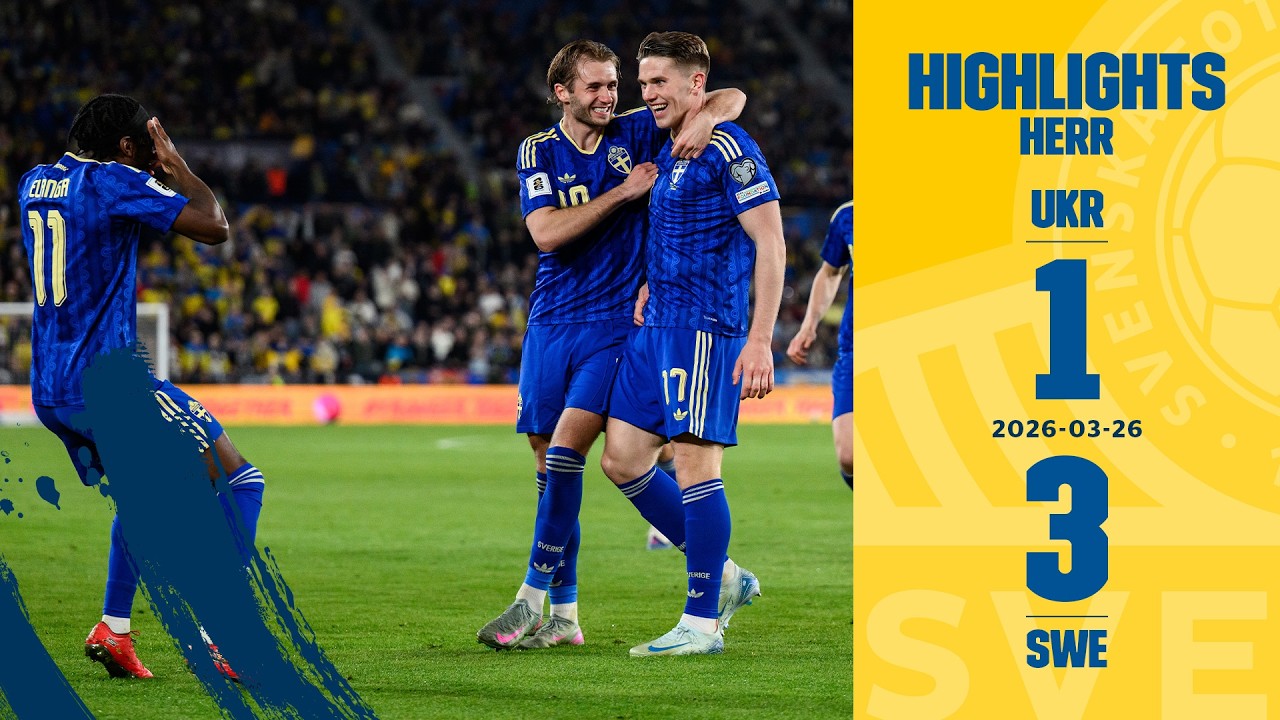 Seger i playoff-semifinalen | Highlights Ukraina-Sverige 1-3