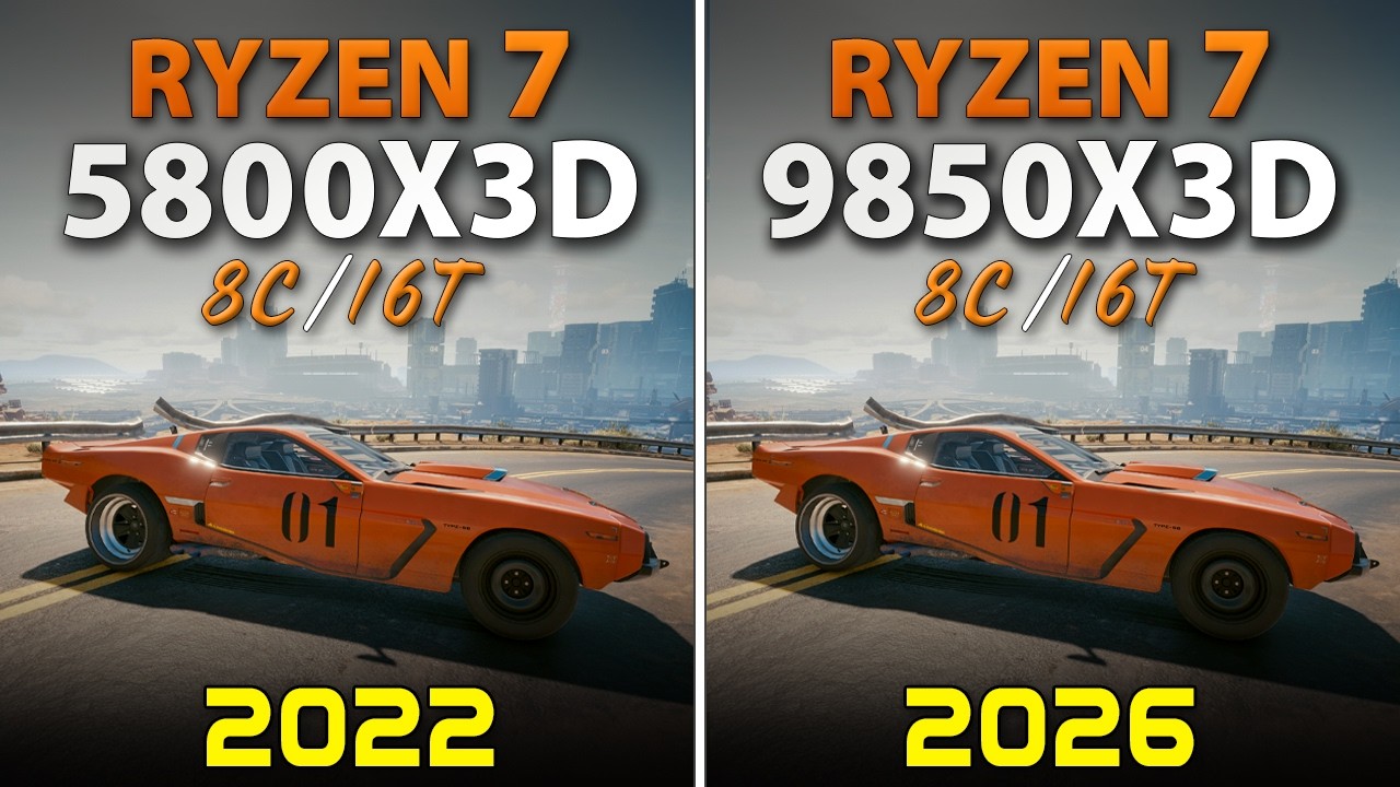 Ryzen 7 5800X3D vs Ryzen 7 9850X3D - Test in 10 Games