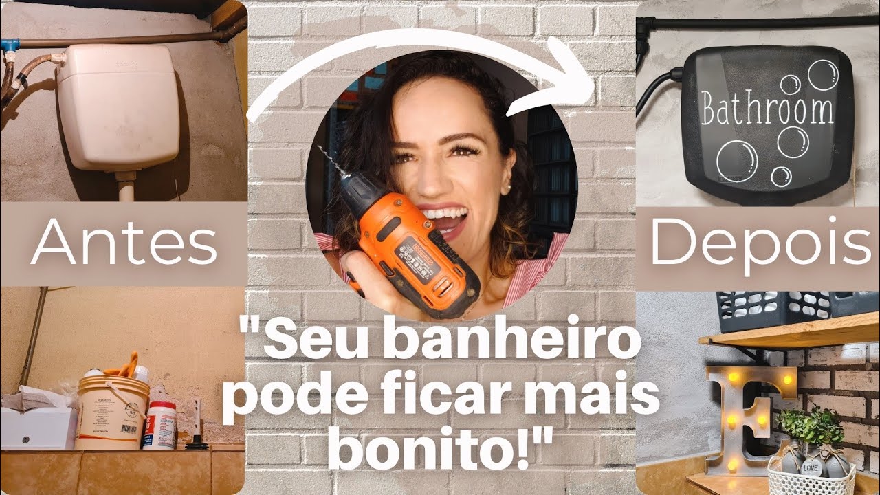 Transformei esse banheiro pequeno e simples gastando pouco e ficou lindo!