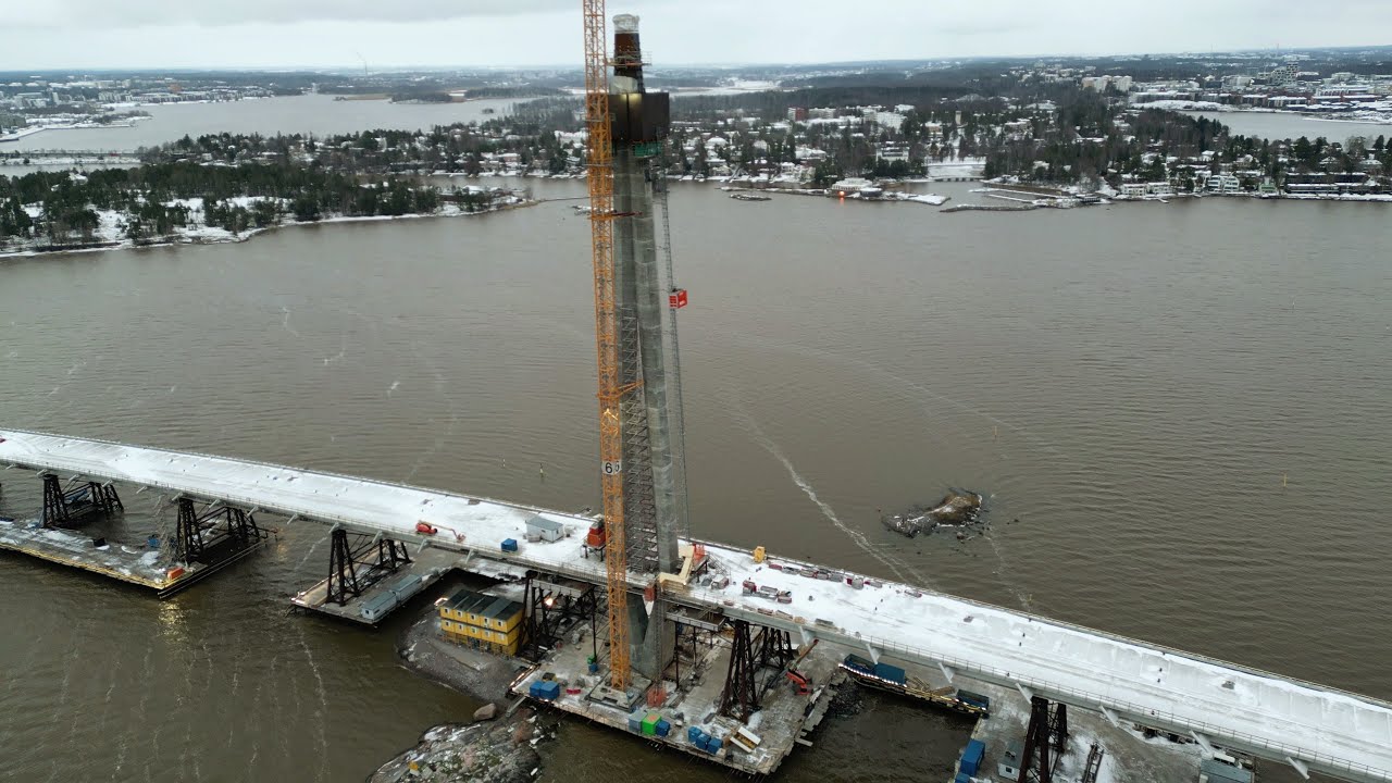 Helsinki, The Construction of the Kruunusillat Bridge, December 2024