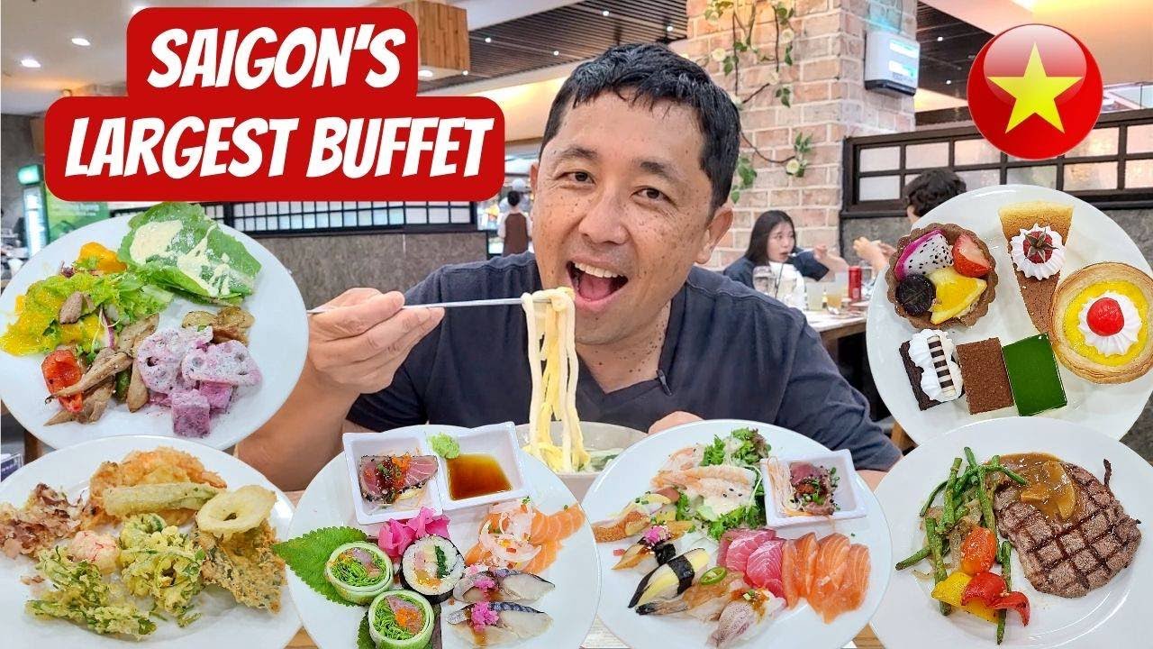 $16 Vegas Style ALL YOU CAN EAT Vietnamese Buffet in Saigon Vietnam!! 🇻🇳 Unlimited Sushi and Steak!