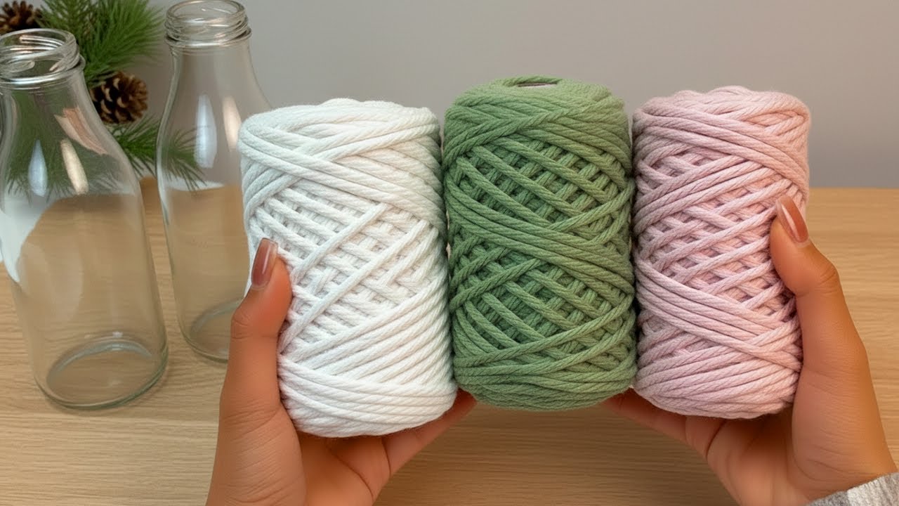 BETTER THAN IN THE STORE!😍 AN INCREDIBLE IDEA MADE FROM YARN AND GLASS BOTTLES! DIY