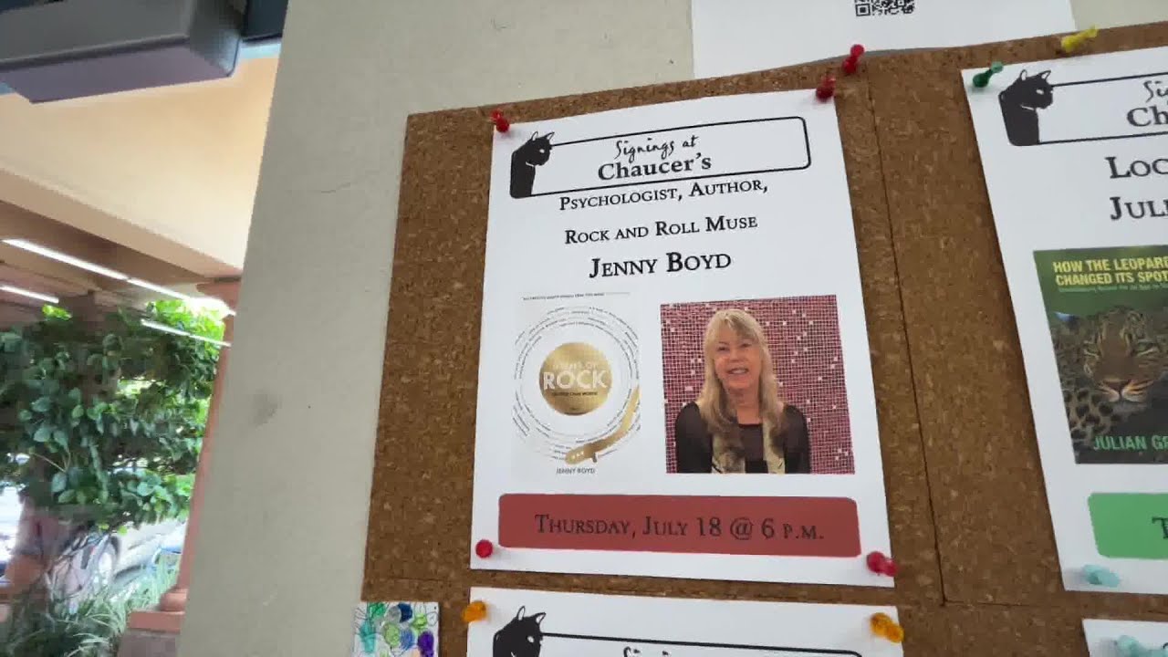 Jenny Boyd to sign&rdquo;Icons of Rock: In Their Own Words&rdquo; at Chaucer&rsquo;s Books this Thursday