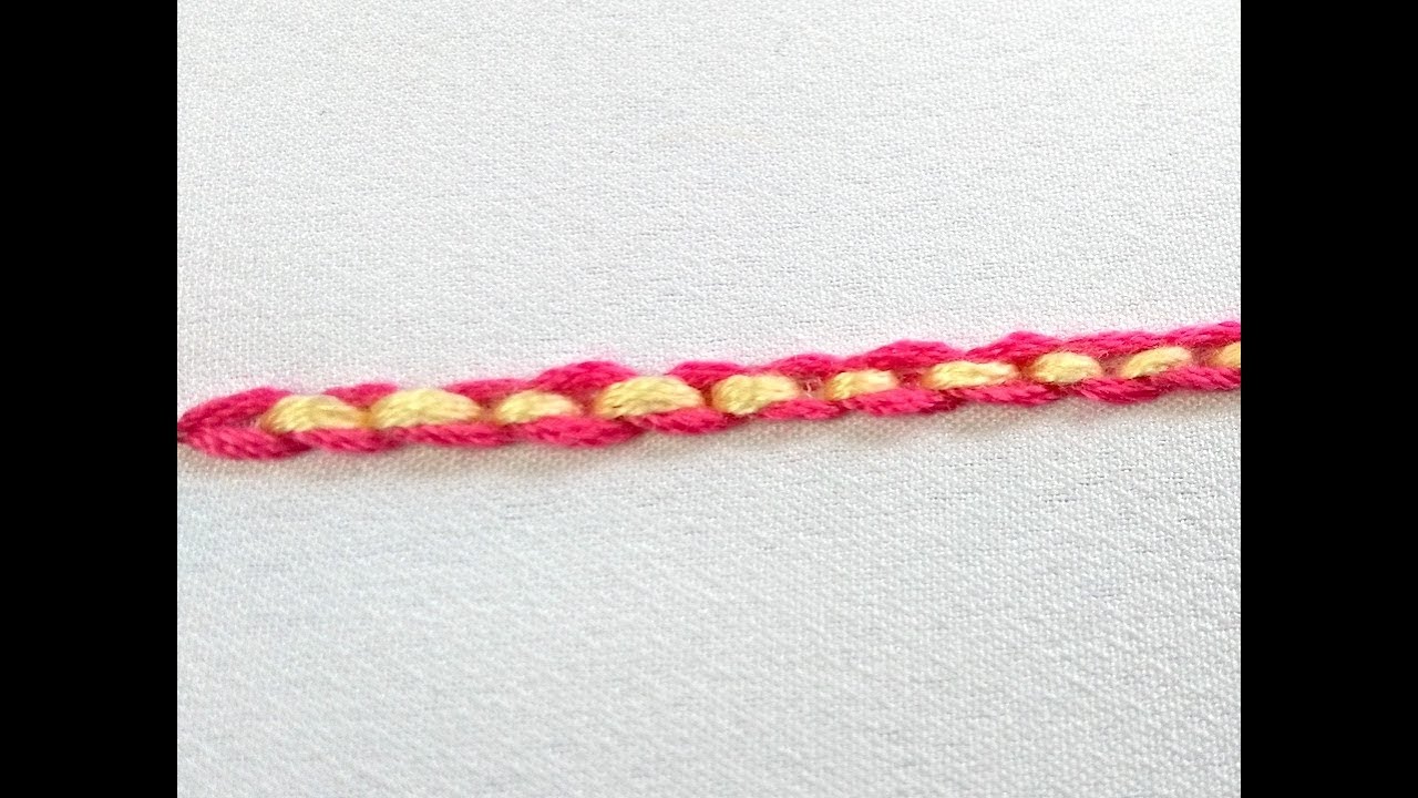 Back Stitch Chain Stitch Hand Embroidery For Beginners | How To Make Backstitched Chain Stitch