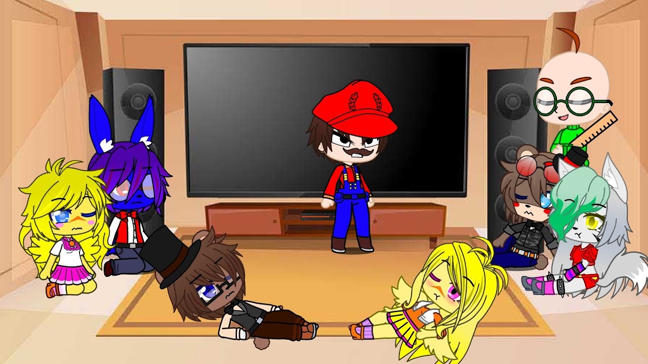 FNaF и Балди реагируют на SMG4 Mario plays Baldi's Basics. Атака Прошлого (3/7)
