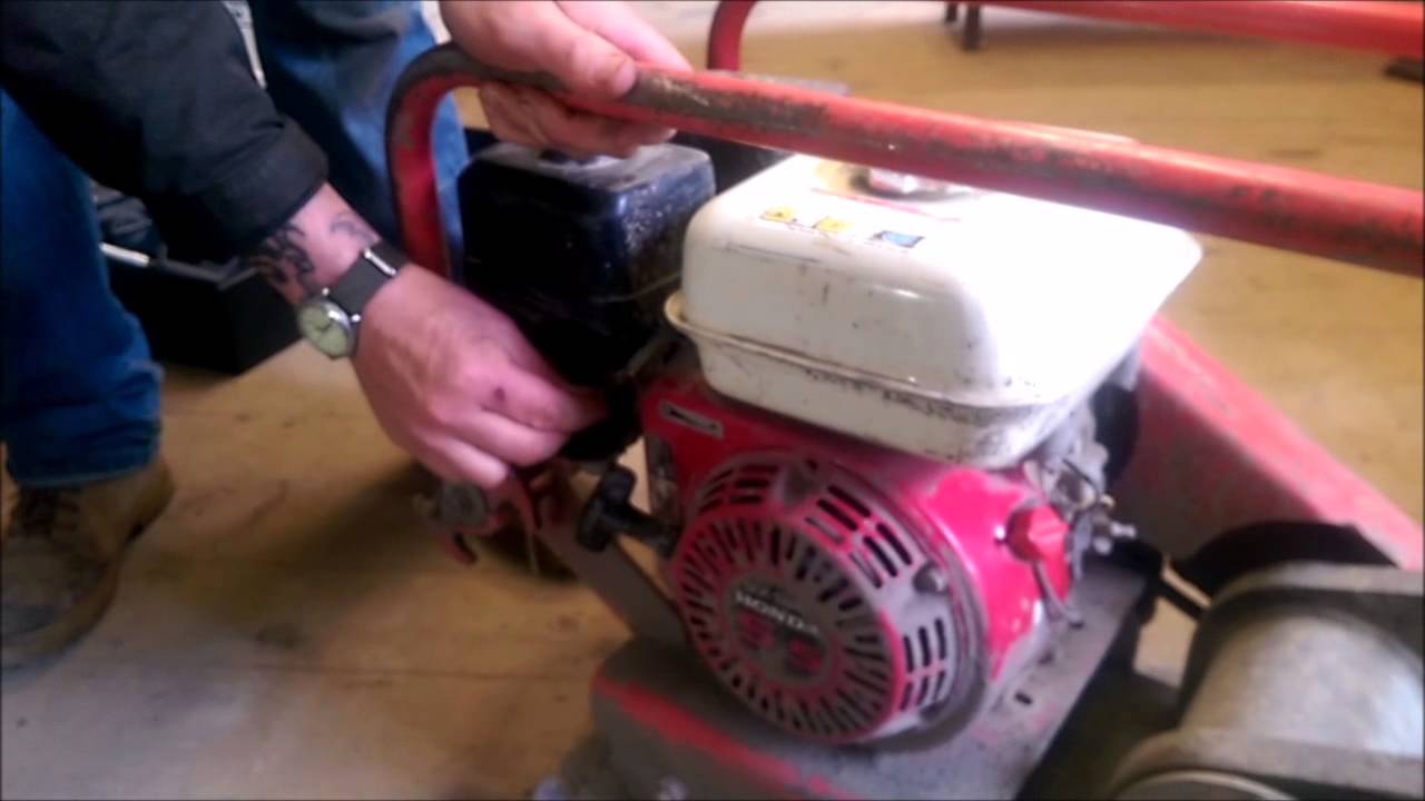 How to start a Honda engine Plate compactor.