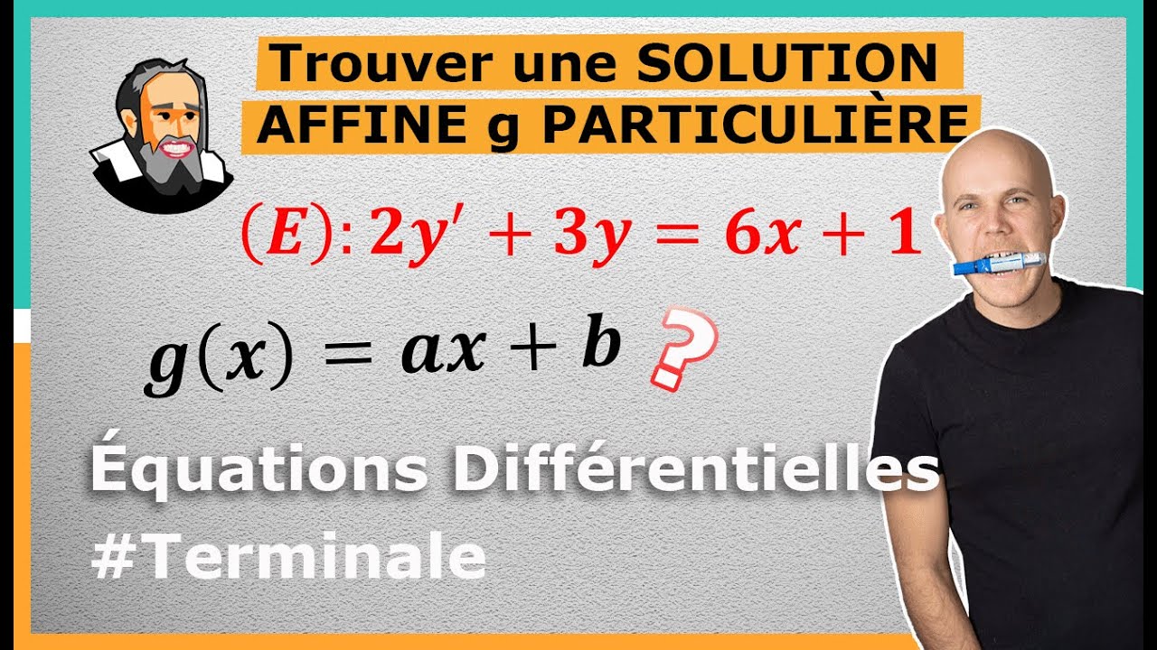Trouver la FONCTION AFFINE g(x) SOLUTION PARTICULIÈRE de (E) - Exercice Corrigé - Terminale
