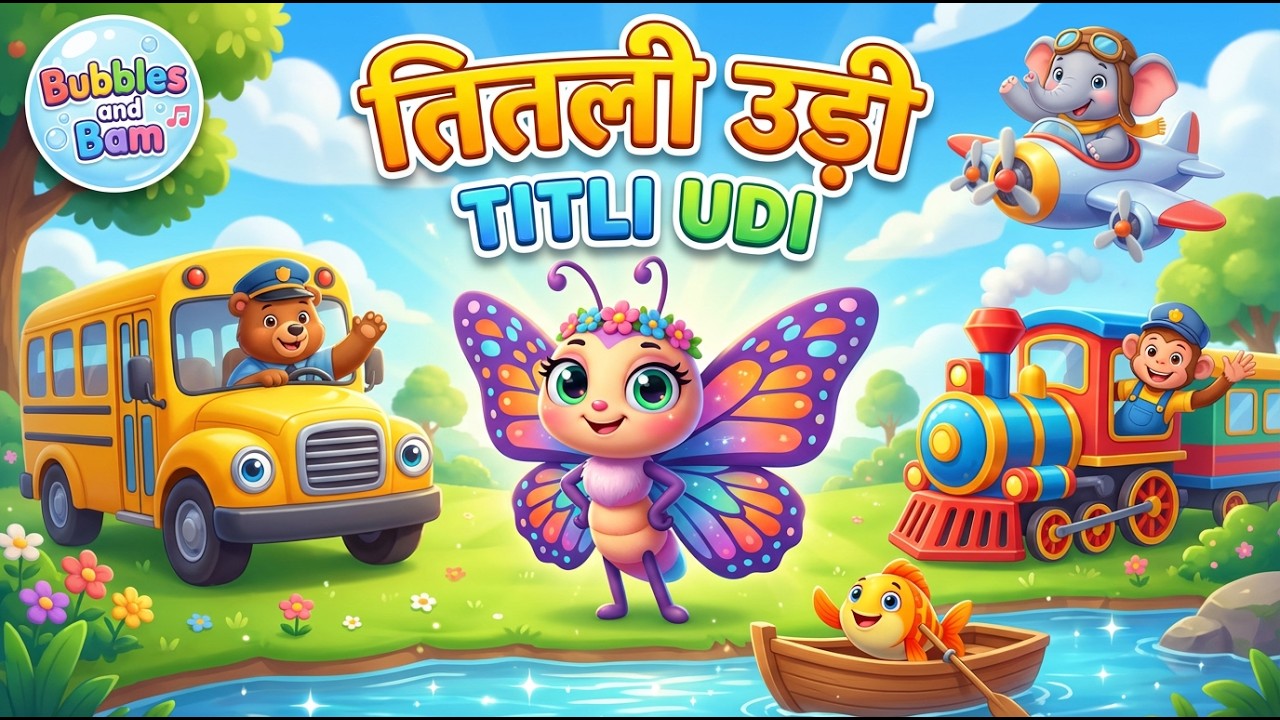 तितली उड़ी उड़ न सकी🦋Titli Udi Ud Na Saki | Butterfly Song|Hindi Nursery Rhymes|#nurseryrhymes #kids