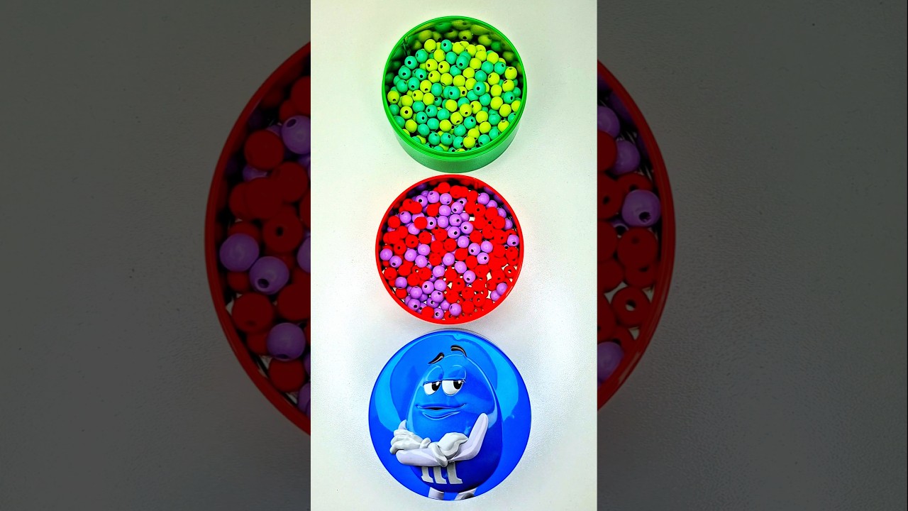 Minutes Satisfying with Rainbow M&M'S Candy Unpacking From Glossy Containers ASMR Beads Surprise