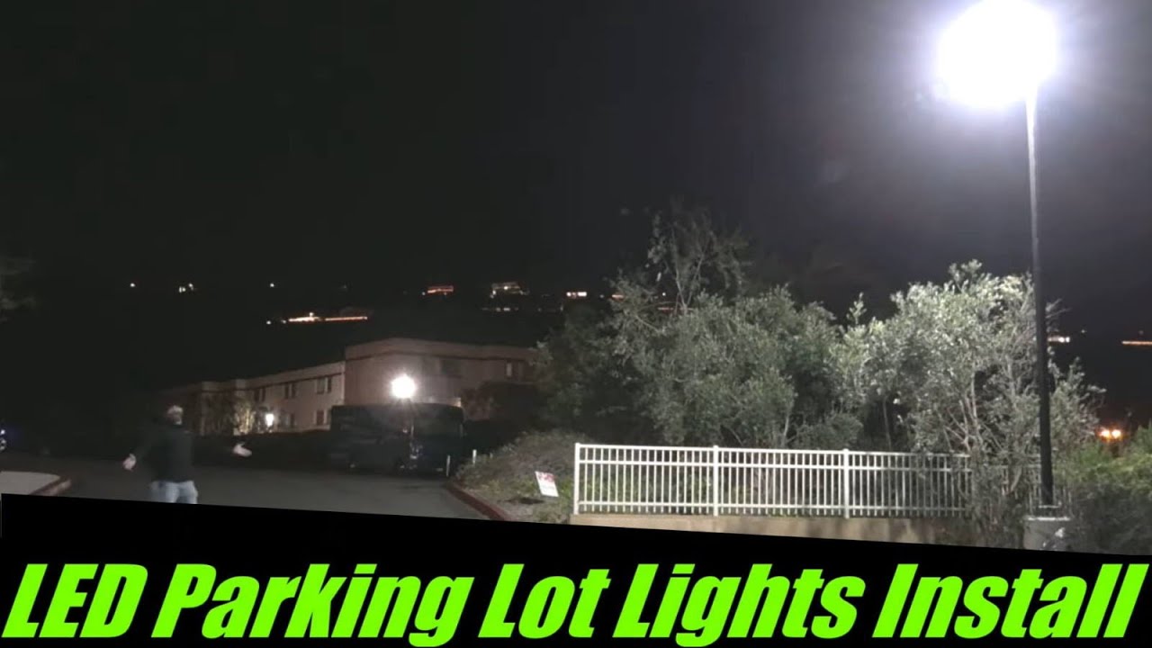 LED Parking Lot Lights Install - Before & After - NextGen 3 LEDs With Motion - Aerial Drone Shots