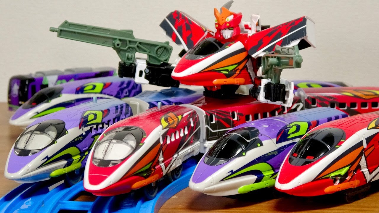 シンカリオン史上最大の武器！？新幹線変形ロボ シンカリオンZ 500TYPE EVA-02 ニシニフォーン式ライフルとかセンスが良い☆デザイン スタイル共に素晴らしい機体になってます！プラレール