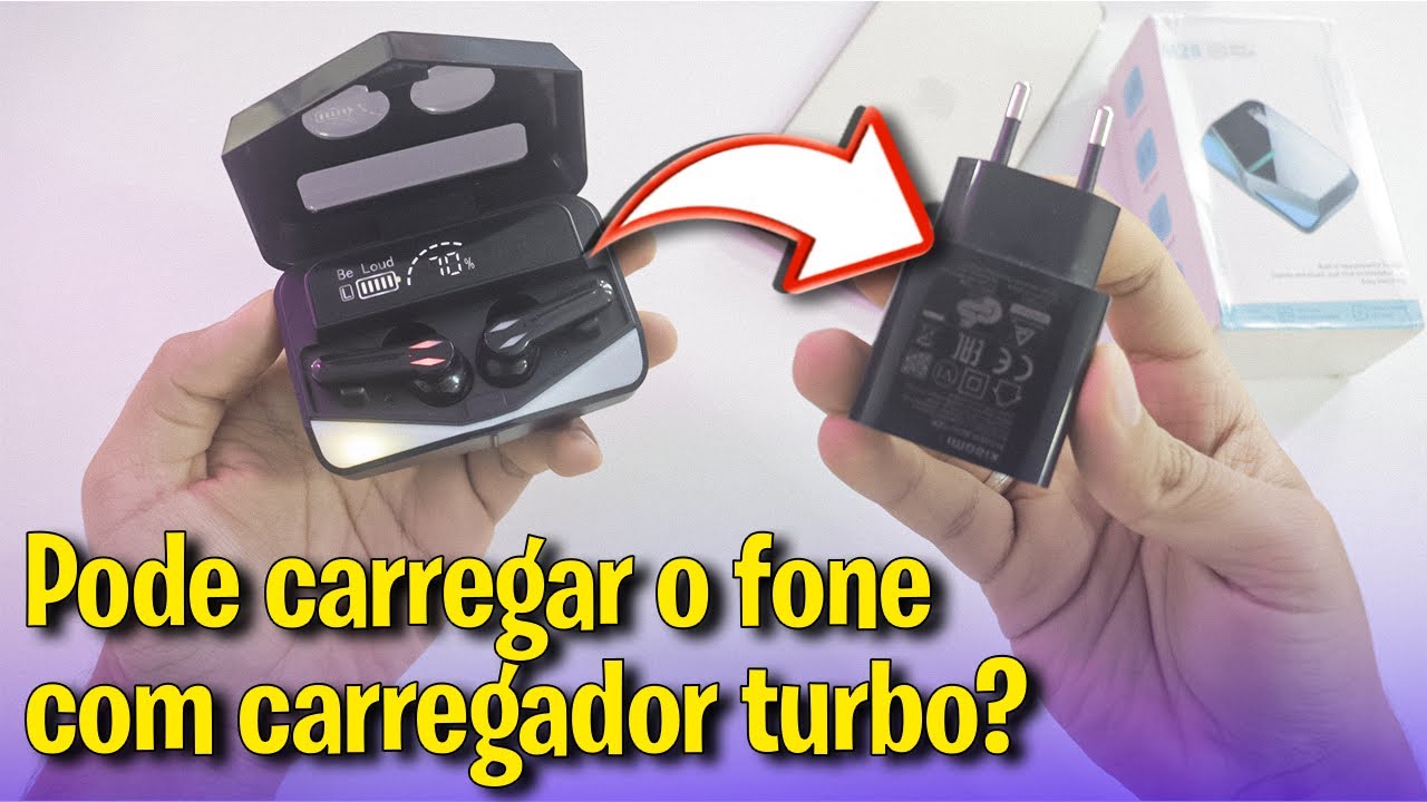 Fone Bluetooth M28 Tws: pode carregar com carregador do celular? Carregador Turbo?
