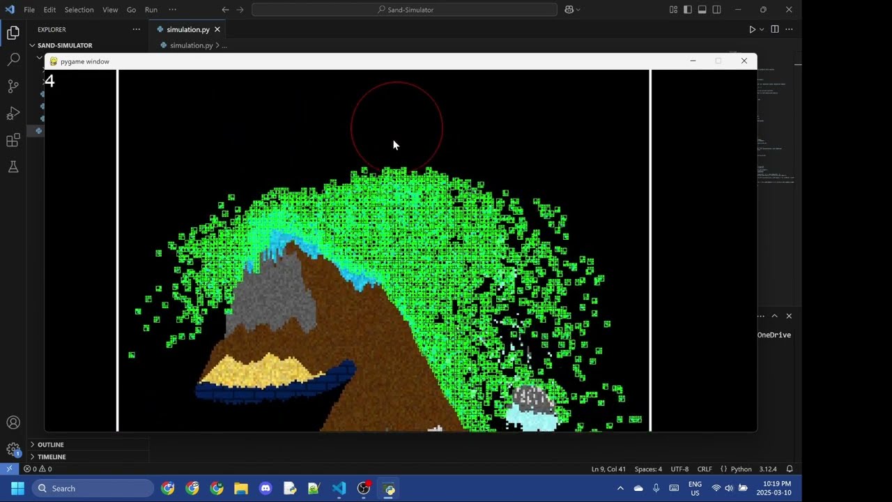 sand simulator but its really slow and written in python
