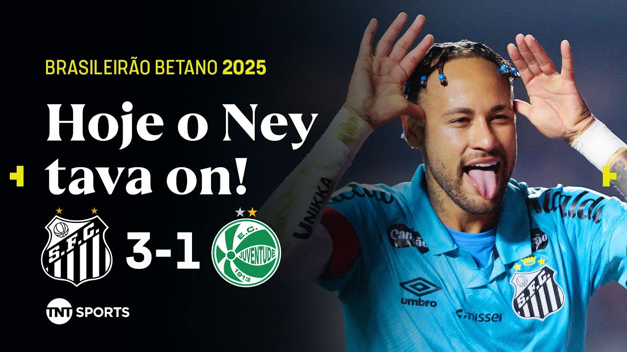 NEYMAR FAZ DOIS GOLS, PERDE OUTRO DENTRO DA &Aacute;REA, E PEIX&Atilde;O SAI DO Z-4 | SANTOS 3X1 JUVENTUDE