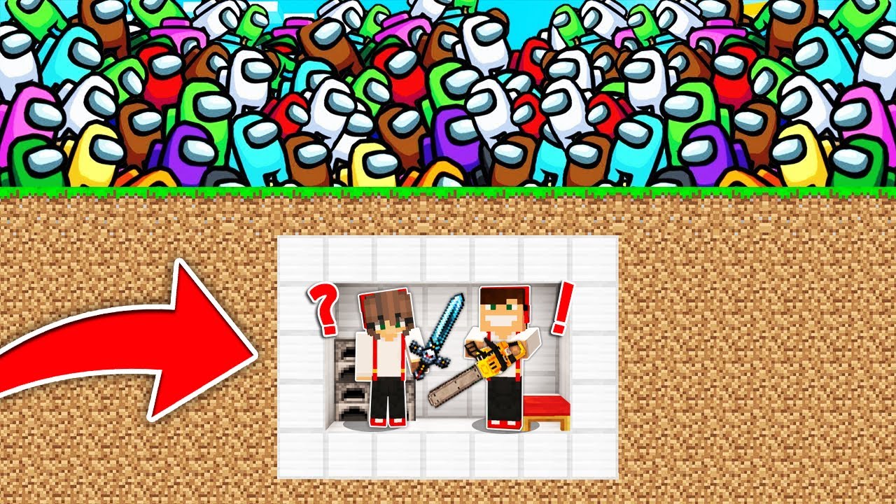 PODZIEMNA BAZA vs APOKALIPSA AMONG US W MINECRAFT?! GPLAY