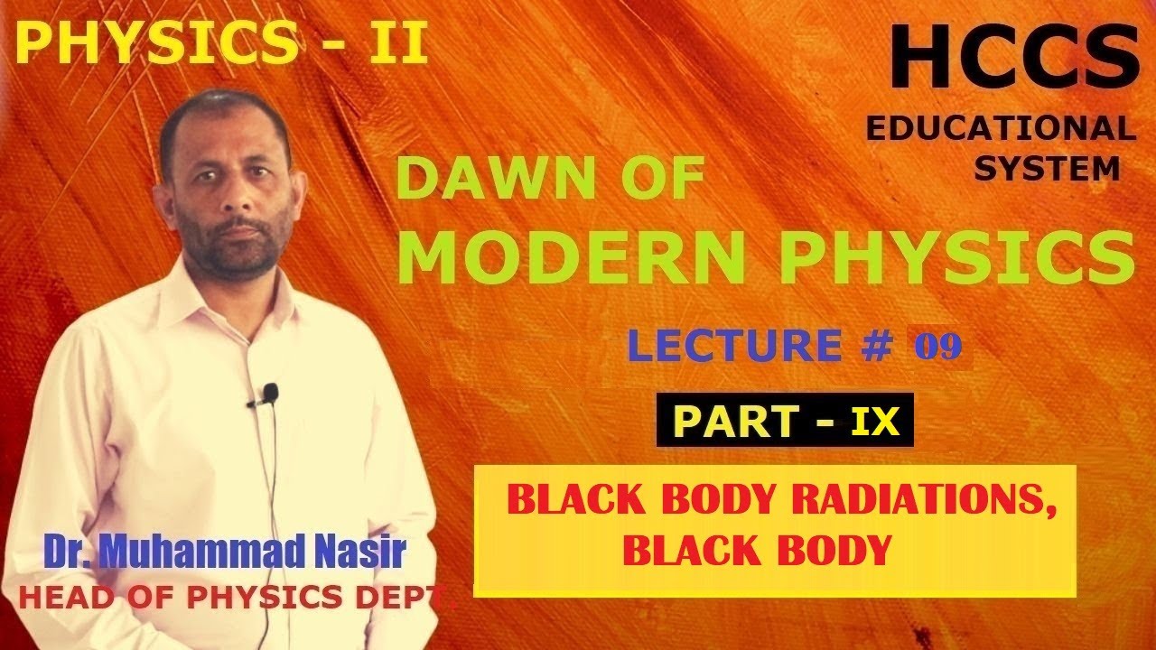 BLACK BODY RADIATION (BLACK BODY)  | Ch#18 |  Physics-II | Prof. M. Nasir | LEC # 09