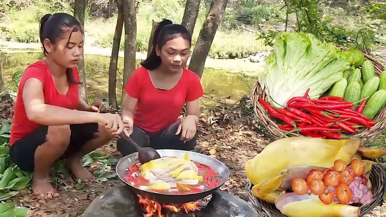 Cooking chicken soup and egg with special recipe for food