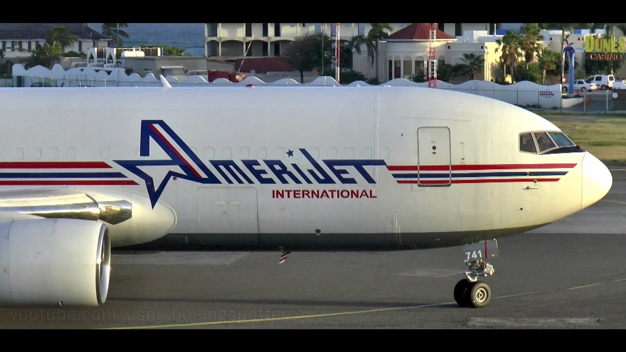 Amerijet 767 200 Evening Takeoff from SXM
