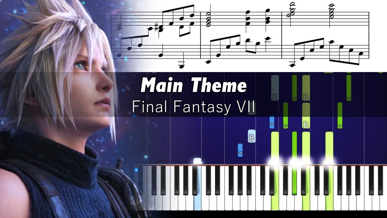 Final Fantasy VII - Main Theme - Piano Tutorial with Sheet Music