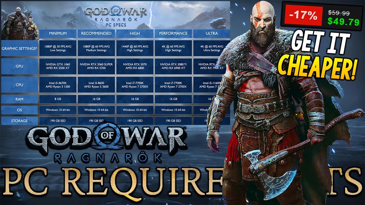 HUGE GOD OF WAR RAGNAROK PC UPDATE - FULL SYSTEM REQUIREMENTS REVEALED + GET THE GAME CHEAPER!