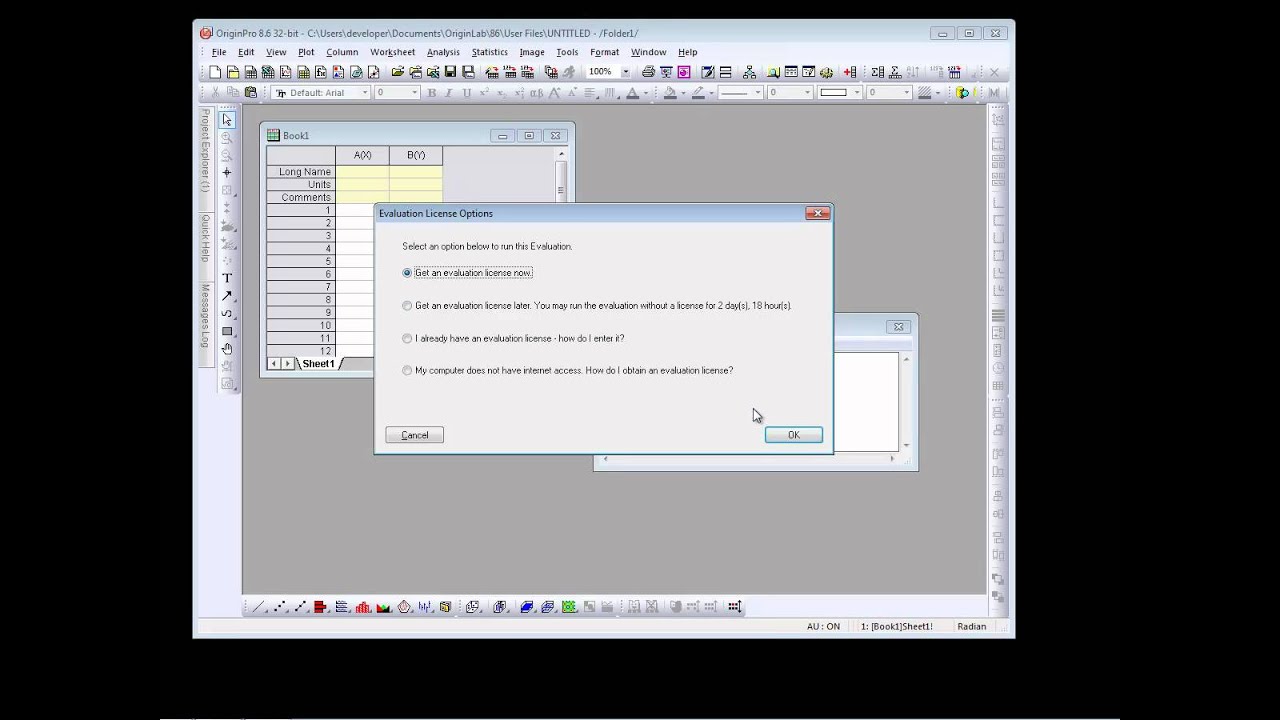Origin: Install and License Origin Evaluation