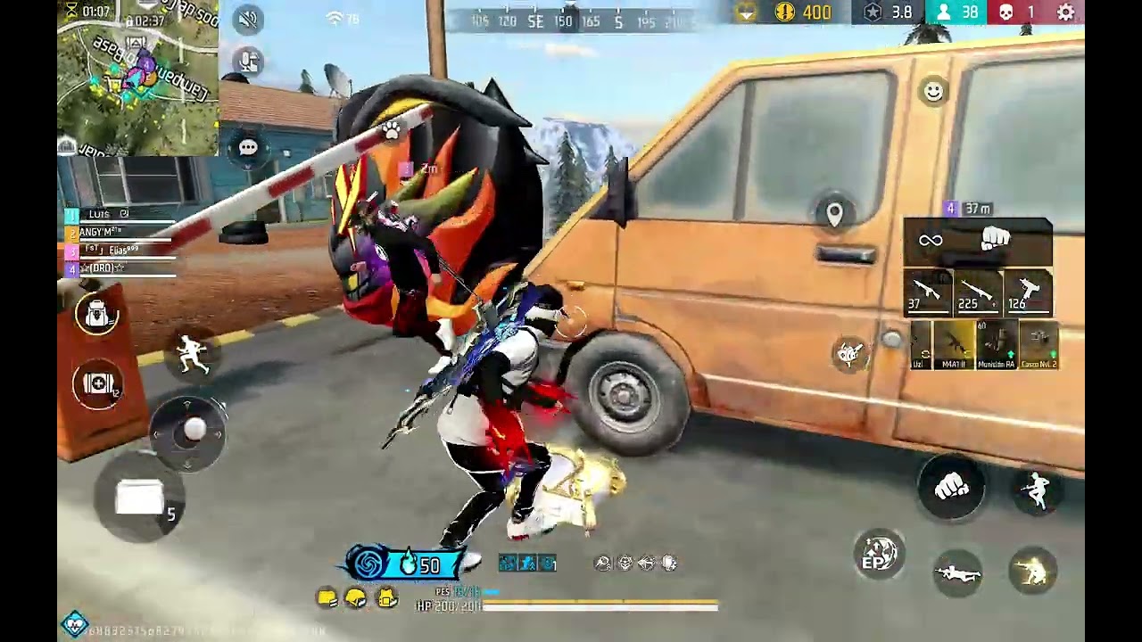Jugando con escuadras random heroico 5 estrellas Free Fire Garena