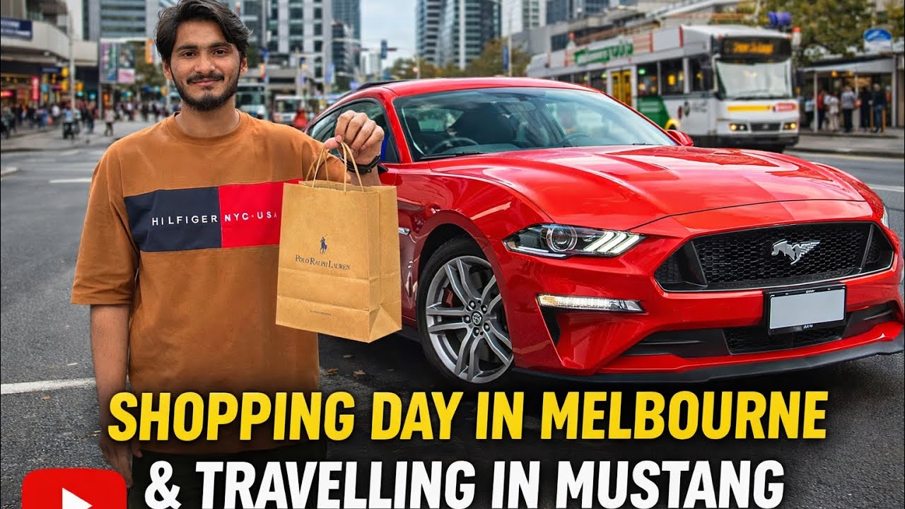 Shopping in Melbourne 🇦🇺 travelling in Mushtang GT🏎️