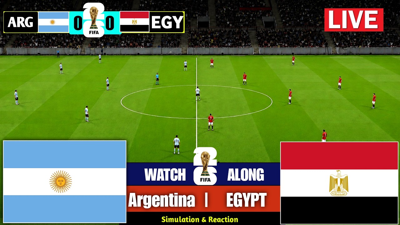 🔴 Argentina vs Egypt Live | FIFA World Cup 2026 | Football Live Match Today | Simulation Video Game