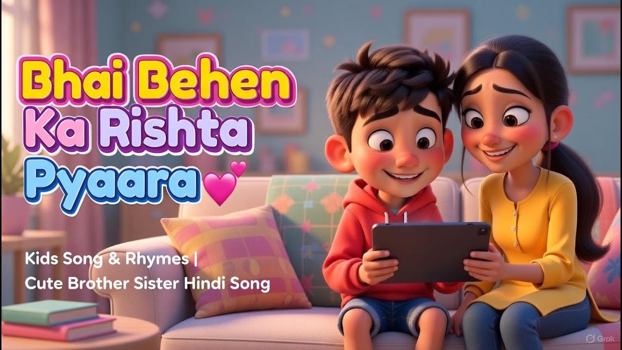 Bhai Behen Ka Rishta Pyaara 💖 | Kids Song & Rhymes | Cute Brother Sister Hindi Song