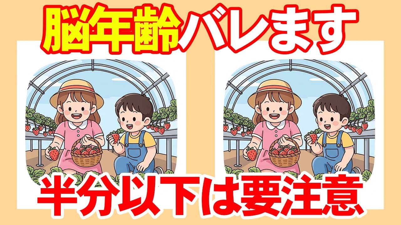 【間違い探し×脳トレ】１つも見つけられないあなたは60代？！認知症予防と集中力アップトレーニングの10分間。 016