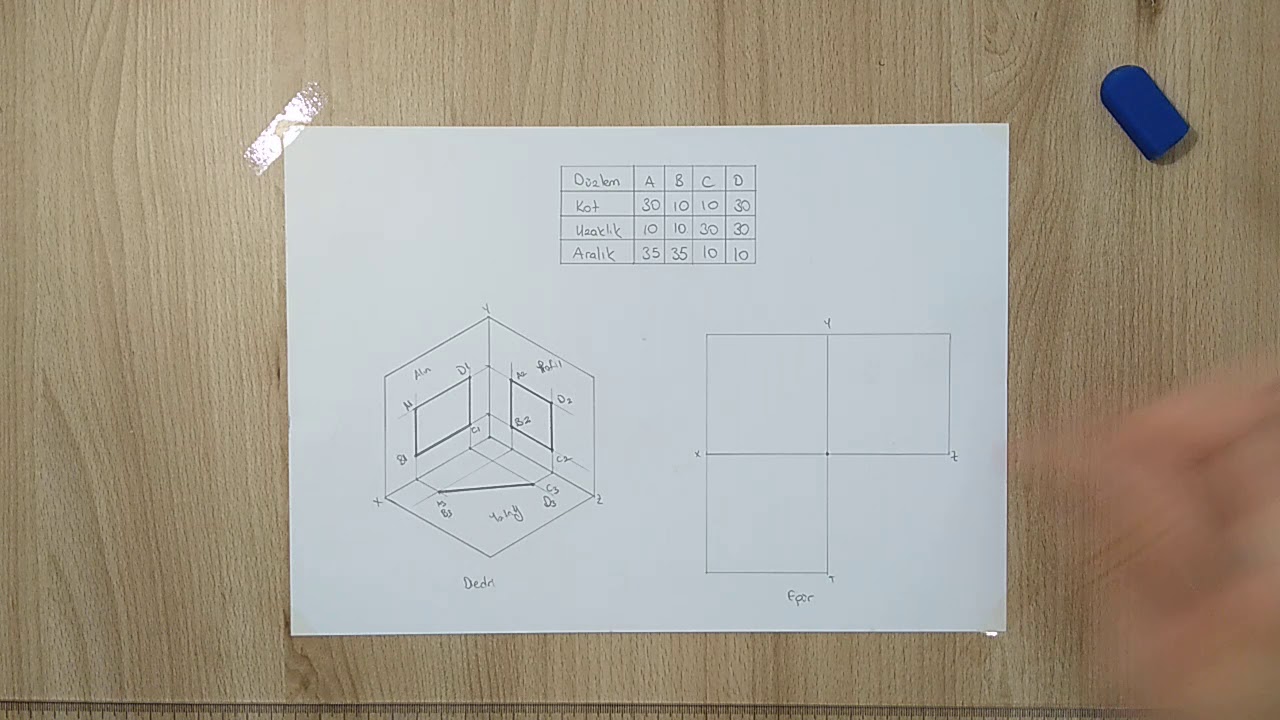 Teknik Resim 34. DERS - Düzlemin İzdüşümleri