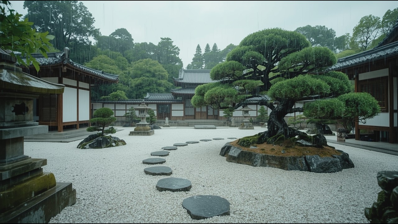 Tranquil Japanese Zen Garden in Rain 🌿 ASMR Live Stream | Gentle Rain for Sleep, Study & Relaxation