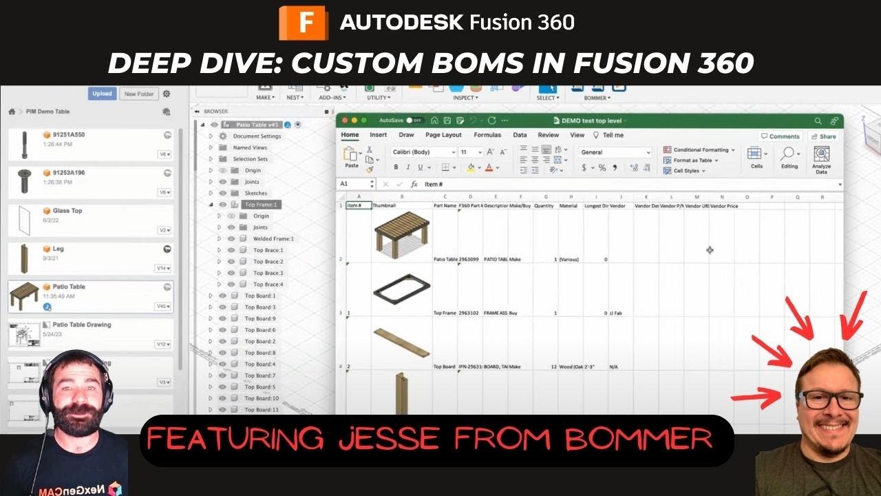 Bommer Deep Dive Webinar: Fully Customizable BOM in Fusion 360