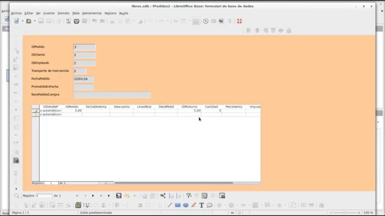 libreoffice base: formulario con subformulario